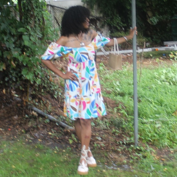 Tabitha Brown x Target Botanical Print Puff-Sleeve Linen Mini Dress — Size S - Picture 1 of 6